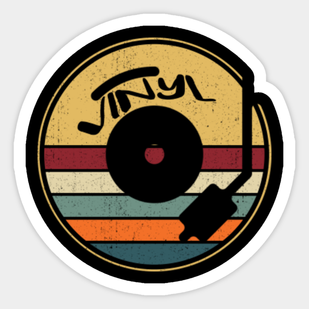 Retro Vinyl LP Records Gift I Vintage Vinyls Vinyl Sticker TeePublic